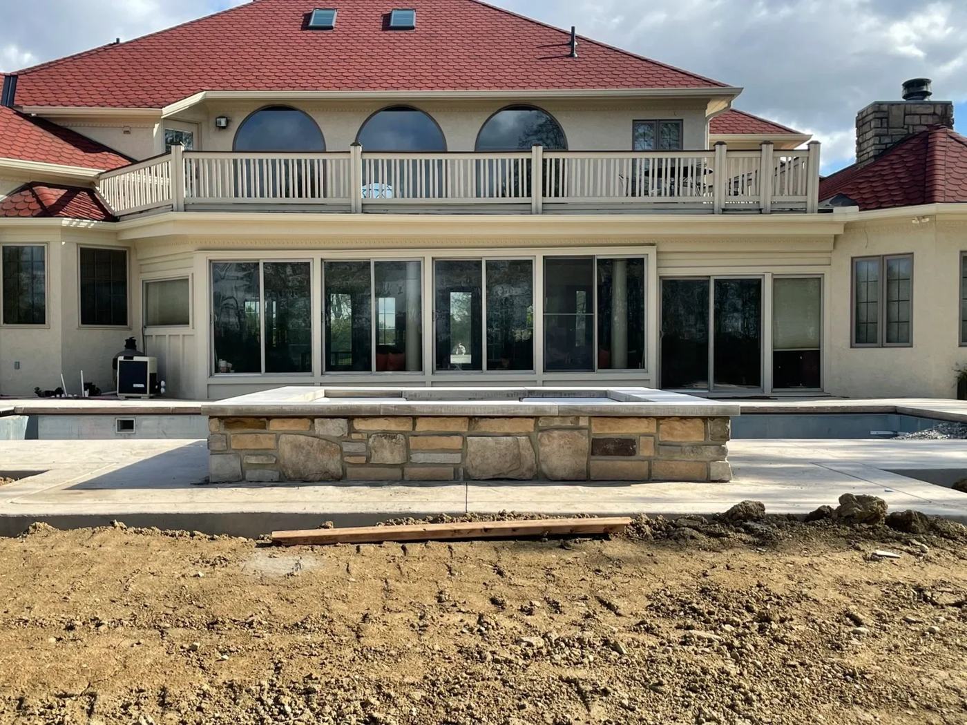 Poolside Stone Terrace